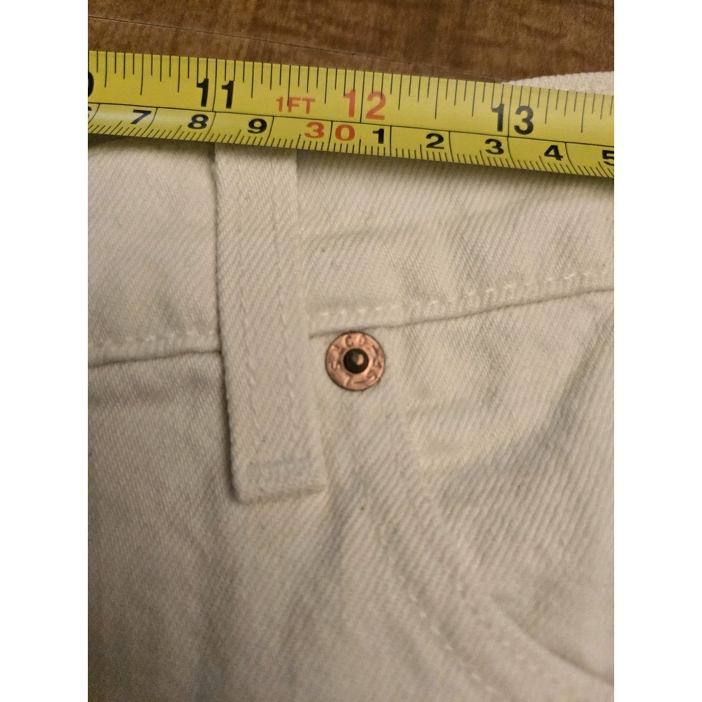 Vintage 90s Levis 550 Shorts Womens 13 White Relaxed High Rise Denim USA Made - Picture 11 of 13